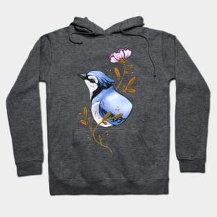 Blue Jay and his Purple Flower Hoodie